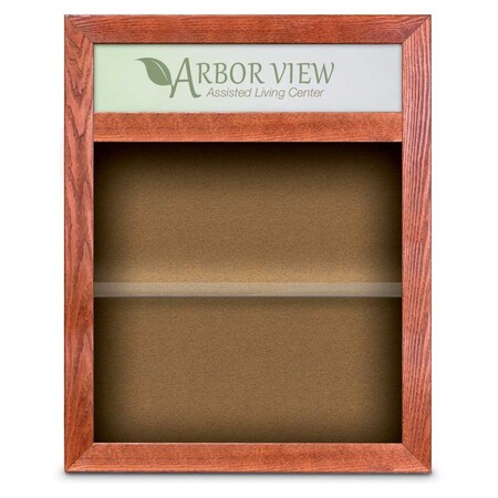 United Visual Products Outdoor Enclosed Combo Board, 42"x32", Satin Frame/White Porc & Keylime UVCB4232OD-WHTPORC-KEYLIME